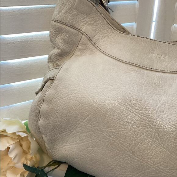 FURLA CREAM LEATHER SNAP CLOSURE SHOULDER BAG - Picture 5 of 12